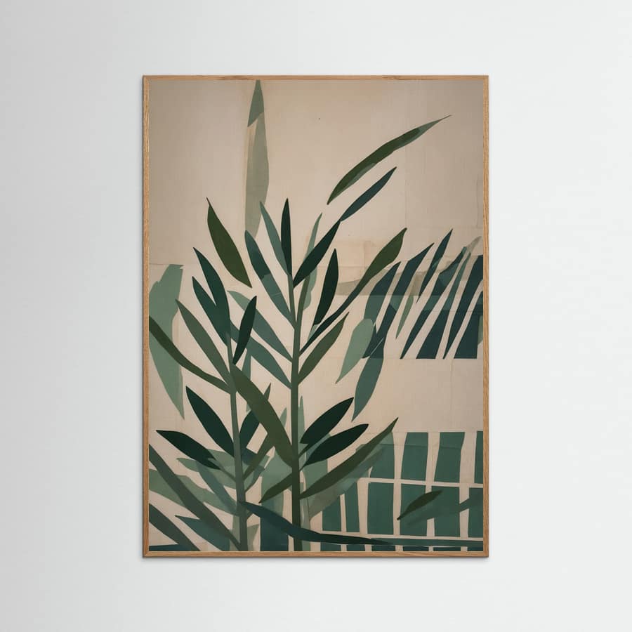 Paper Cut Green Leaves No.2 -juliste – juliste ja taidepainatus