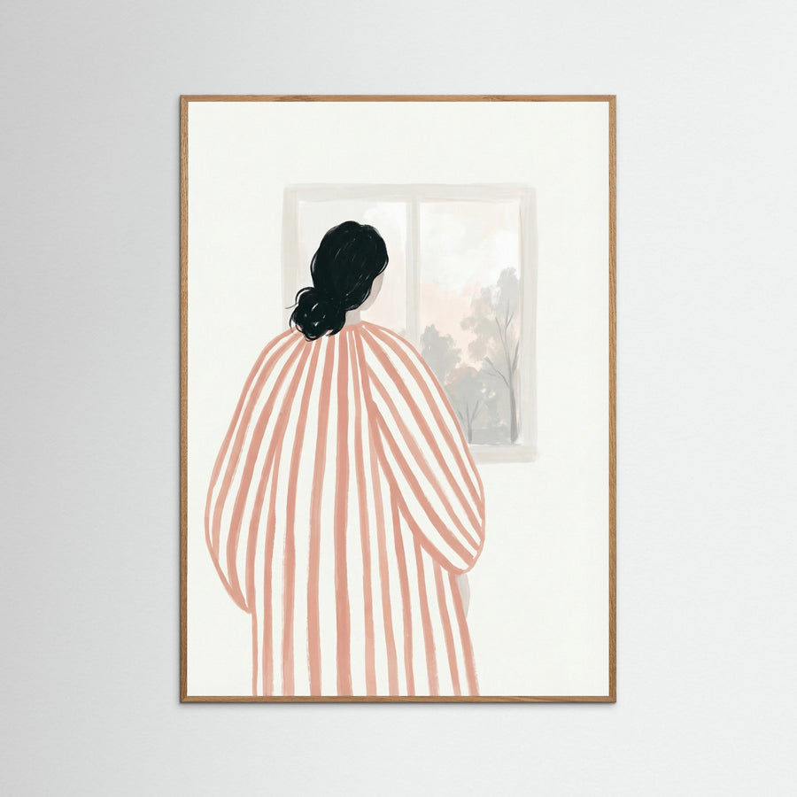 Pensive Striped Figure