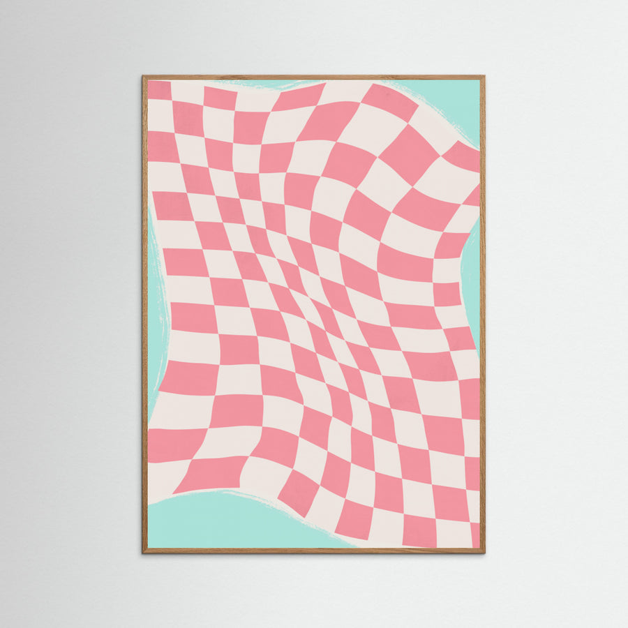 Poster Pink Checker Cloth