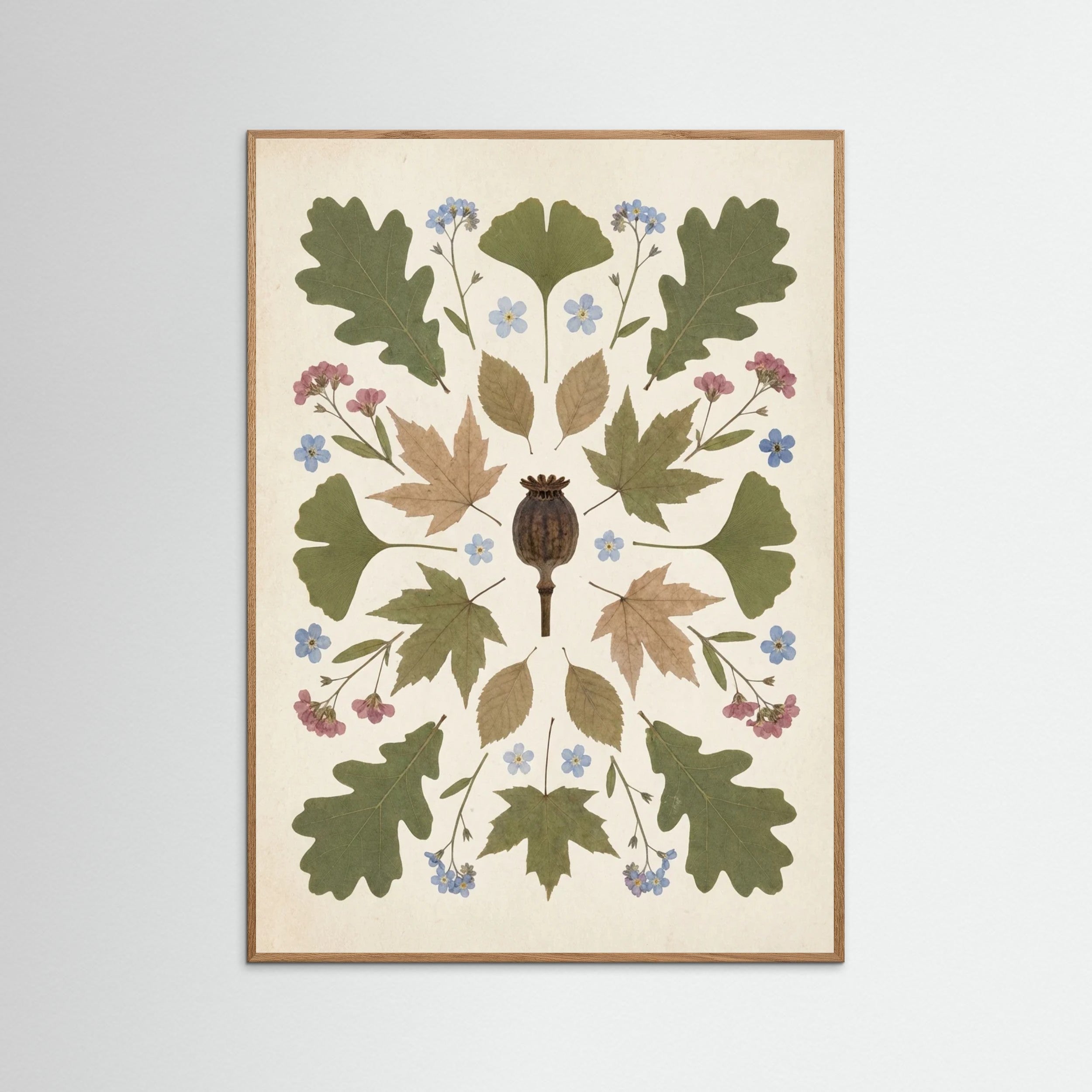 Oak Nature Pressed Garden Blooms