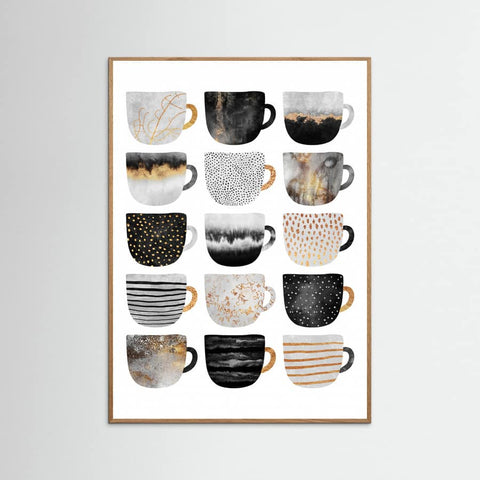 Oak Nature Pretty Coffee Cups Poster