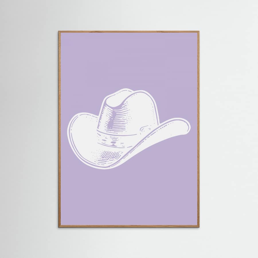 Purple Cowboy Hat Poster