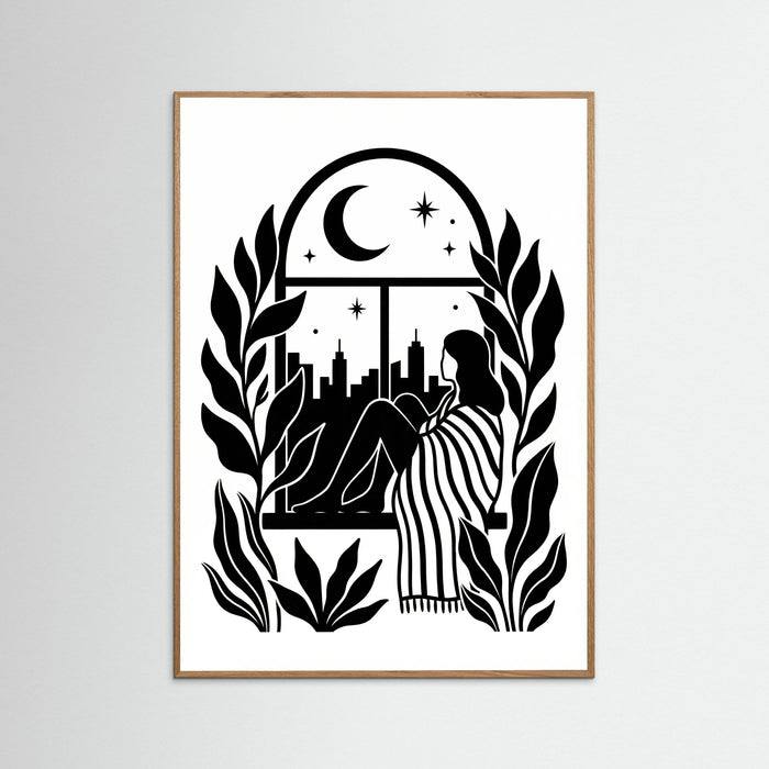 Oak Nature Quiet Contemplation Black