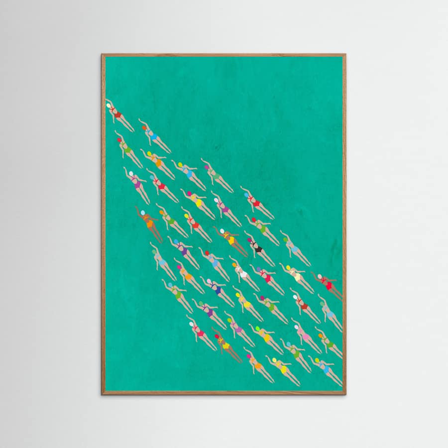 Racing Swimmers Poster