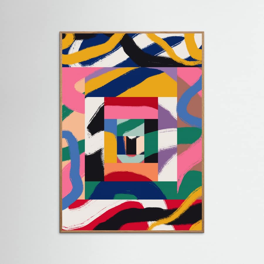 Affiche Rainbow Ribbons Abstract