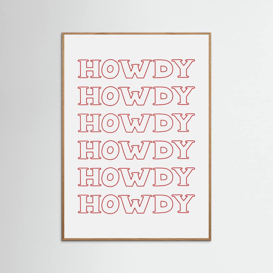 Red Howdy Poster