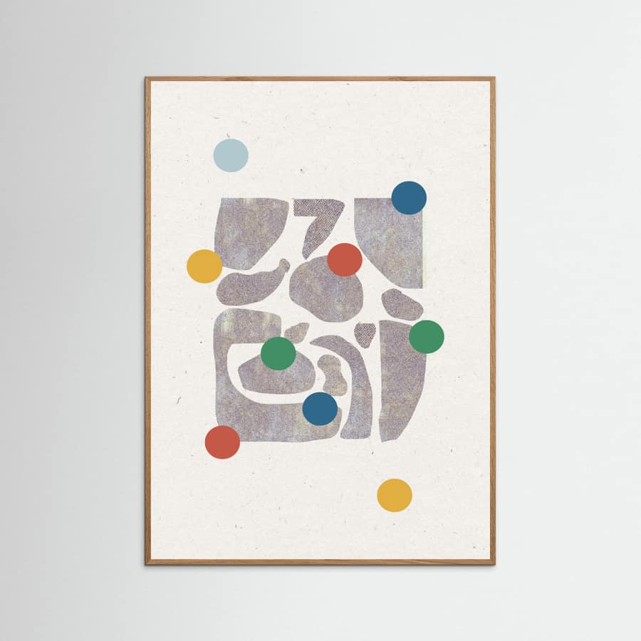 Retro Dots and Paper Poster – plakat og kunsttryk