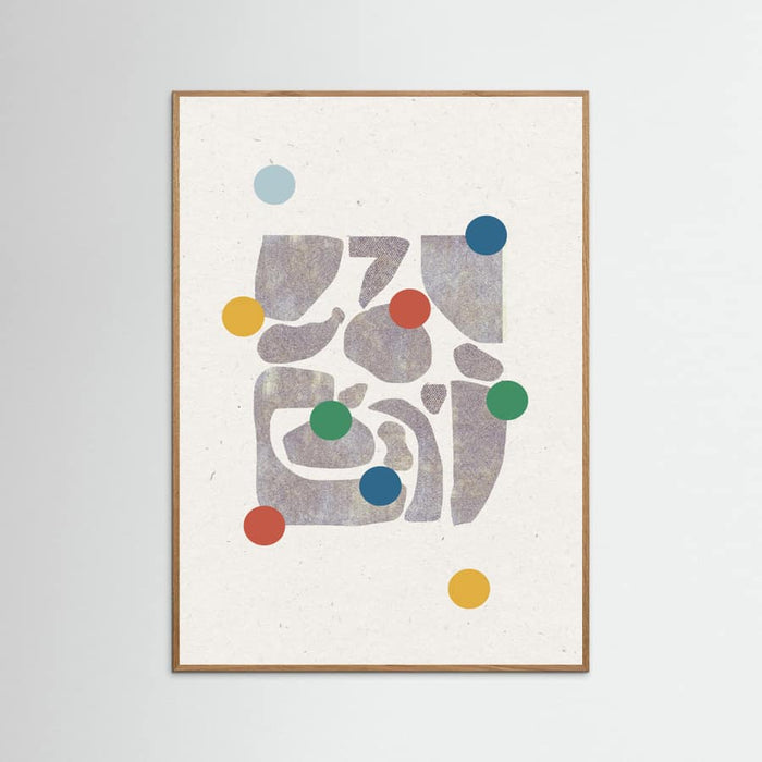 Retro Dots and Paper Poster – plakat og kunsttryk