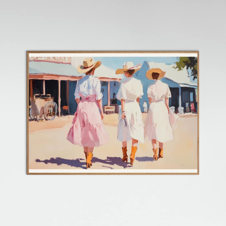 Retro Western Ladies Poster