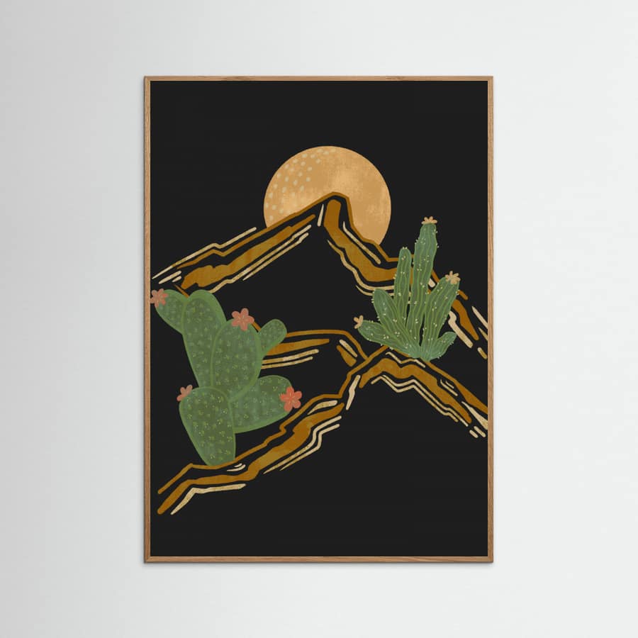 Plakat Rocky Mountain and Cactus