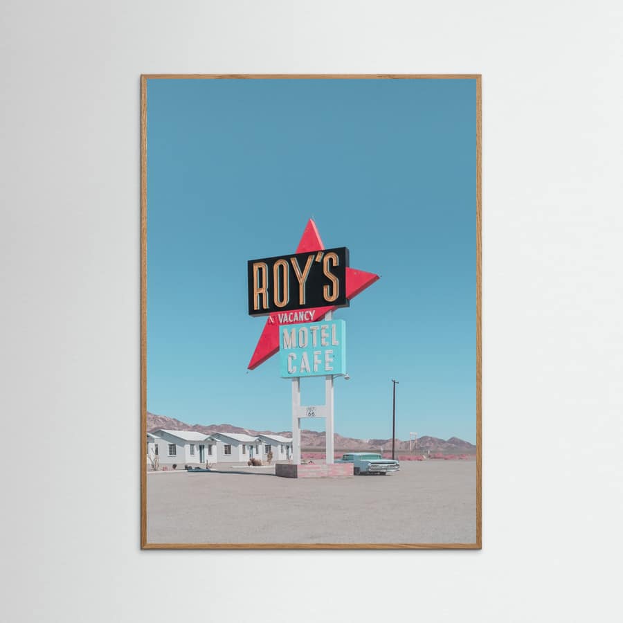 Roy's Motel Cafe Retro Sign Poster