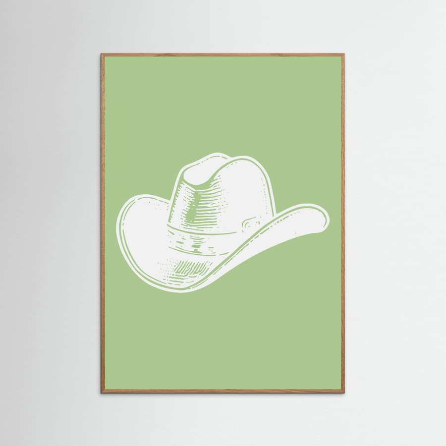 Sage Green Cowboy Hat Poster