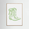 Sage Green Cowgirl Boots with Bow Poster – Poster und Kunstdruck