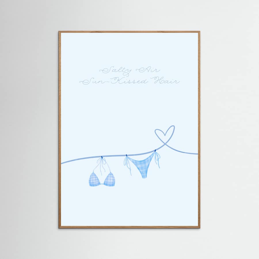 Salty Air Sun Kissed Hair Blue Bikini Poster