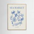 Sea Market Blue Artprint Poster – plakat og kunsttryk