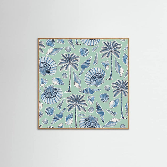Affiche Sea Shells and Palmtrees Mint – affiche et impression d’art