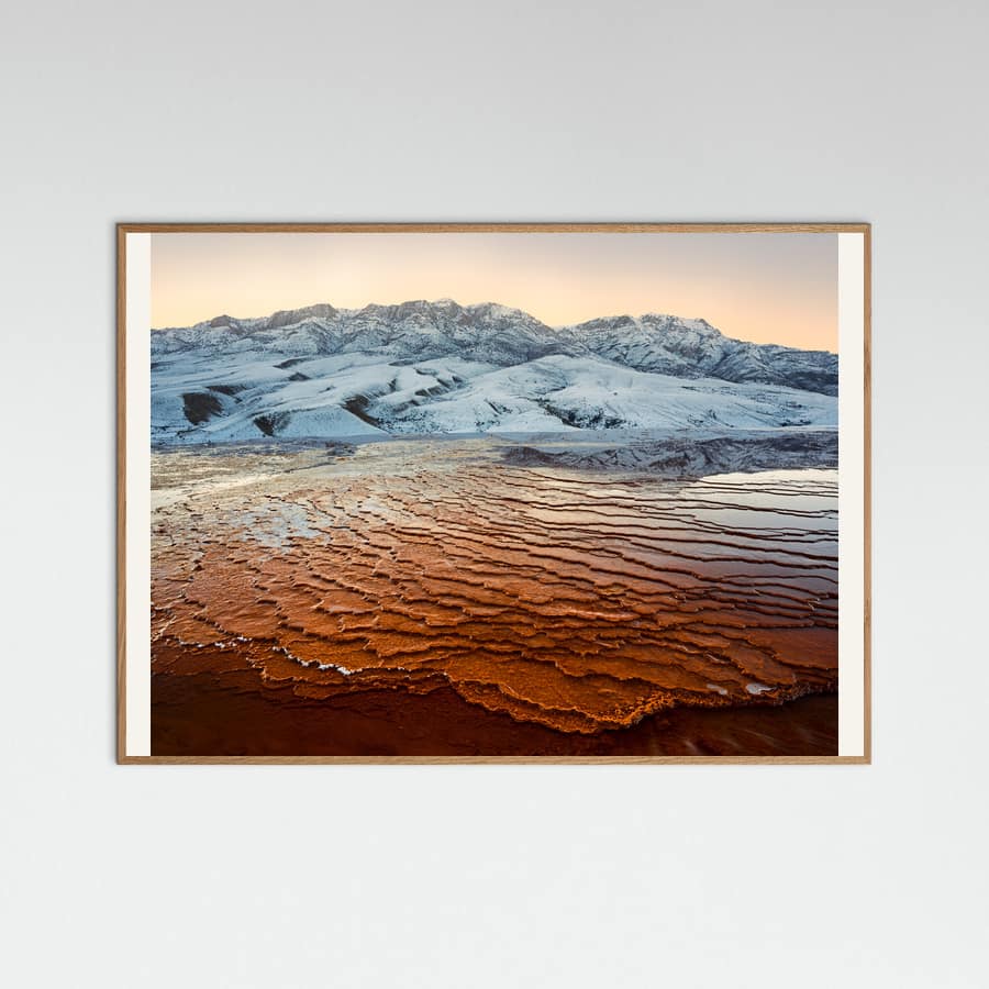 Snow Mountains Orange Terraces Poster