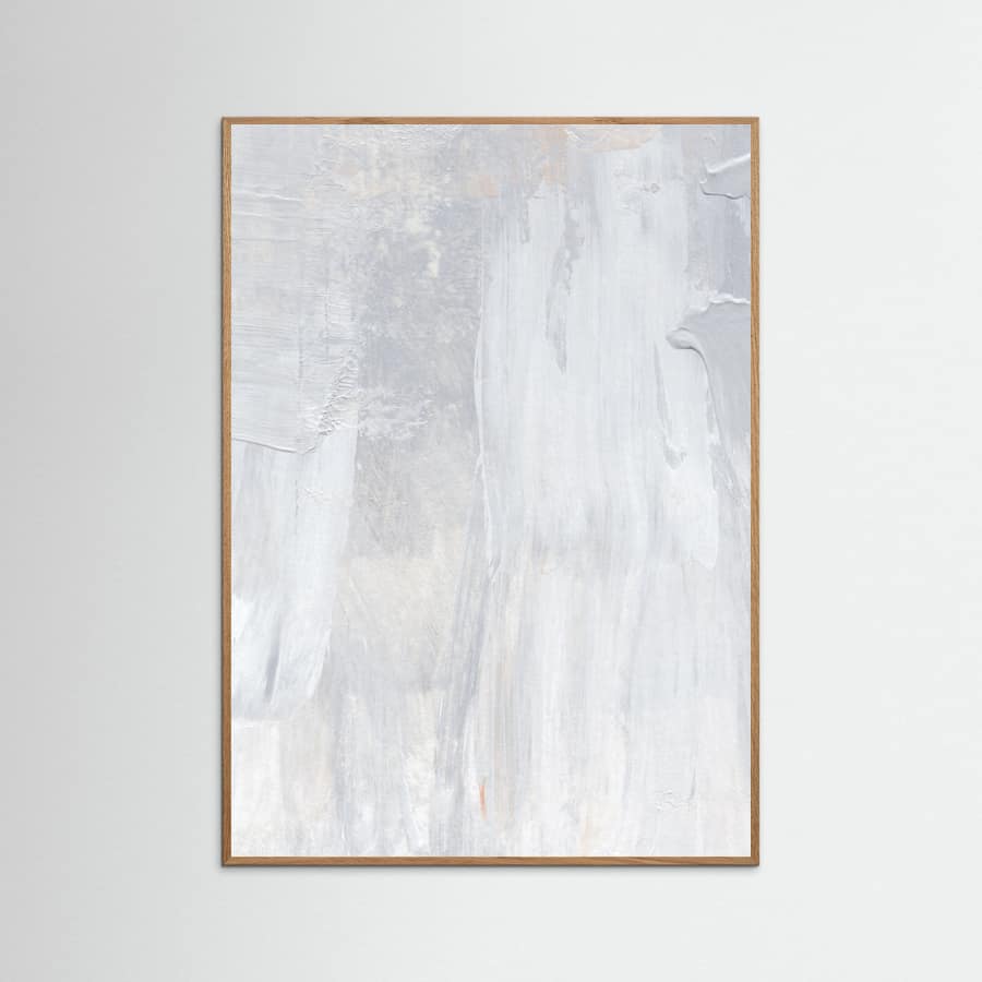 Soft Muted Gray Brushstrokes Poster – plakat og kunsttryk