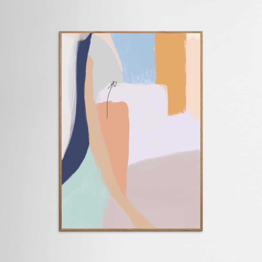 Soft Pastel Hues and Bold Brushstrokes Poster – plakat og kunsttryk