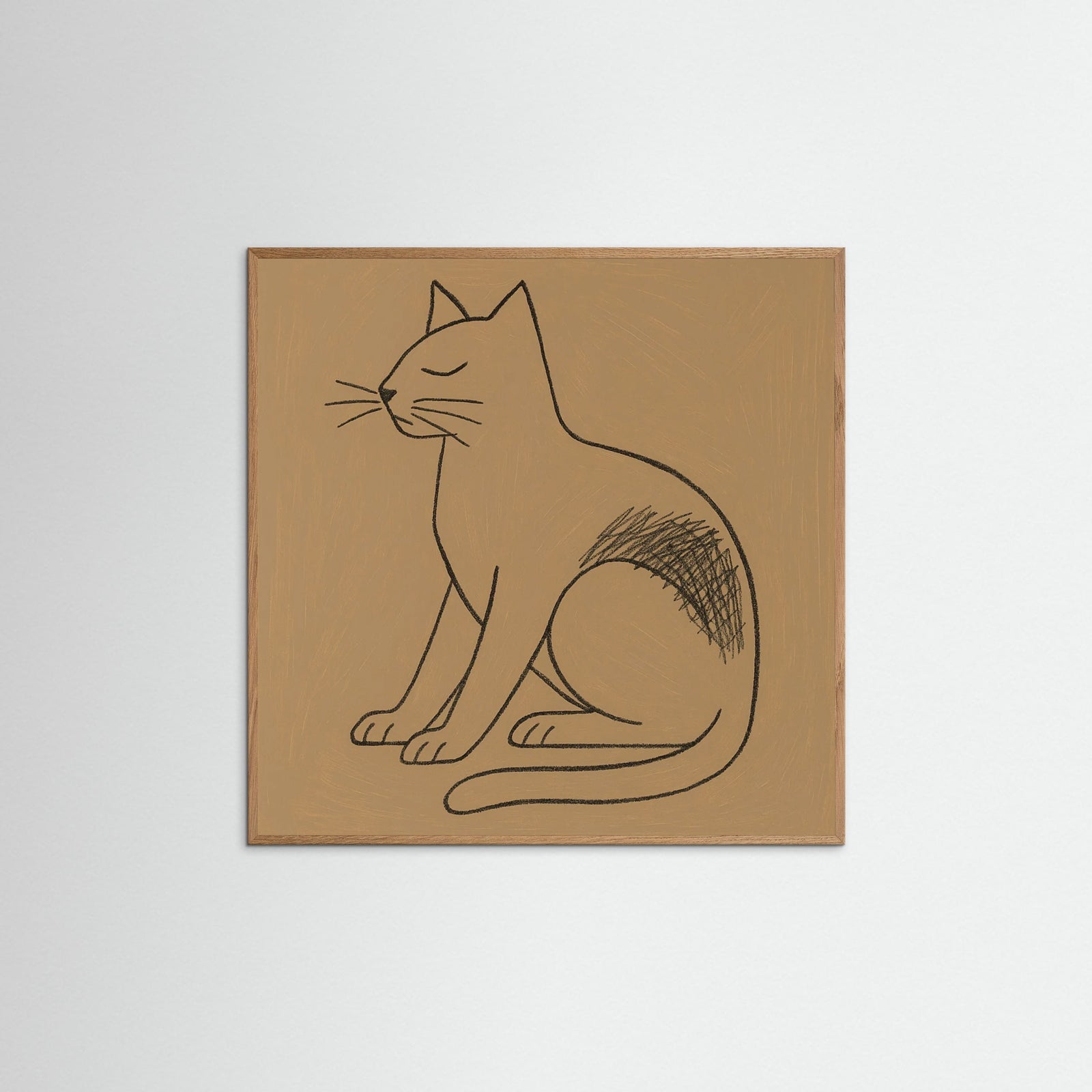 Oak Nature Square Abstract Line Portrait