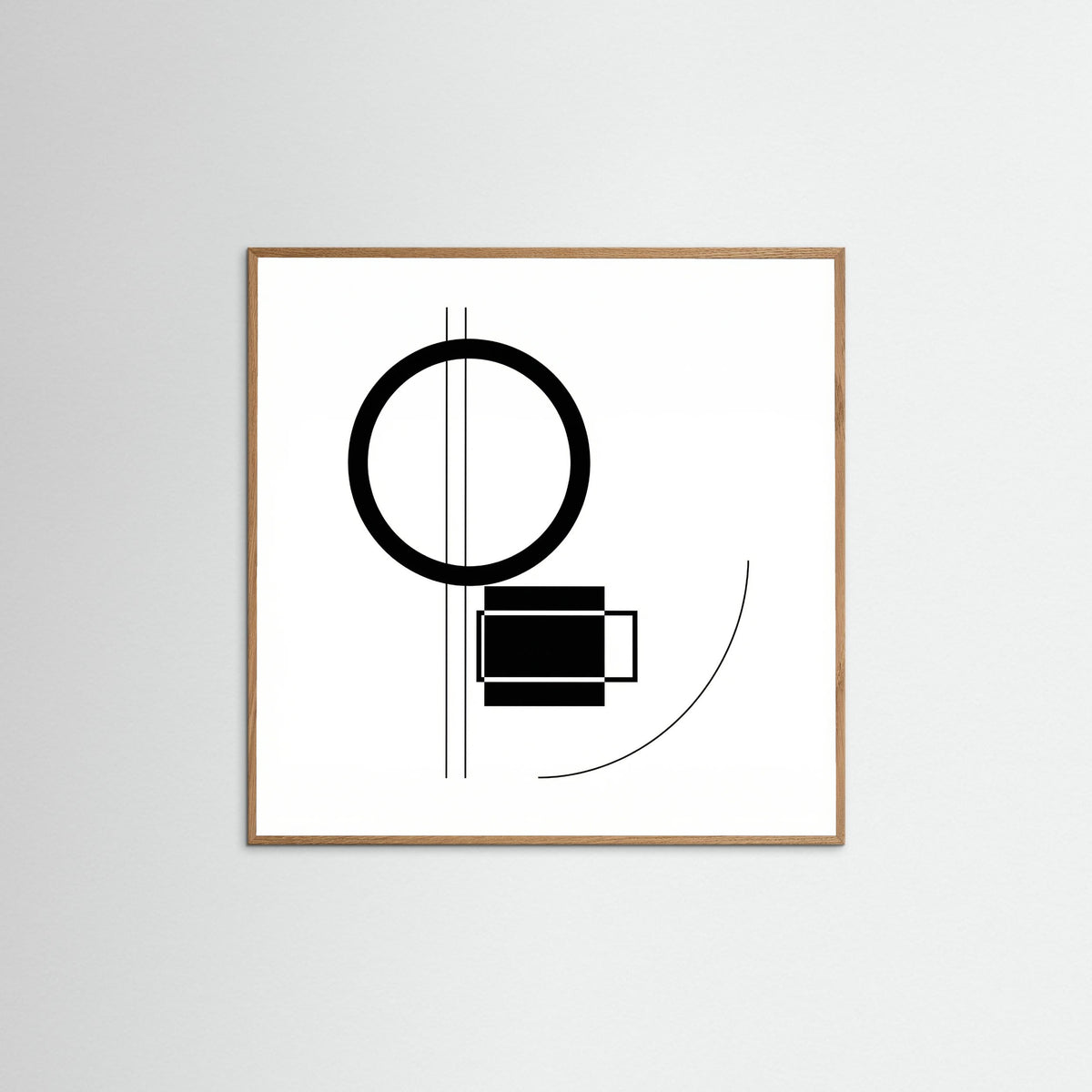 Oak Nature Square Art Print Beige