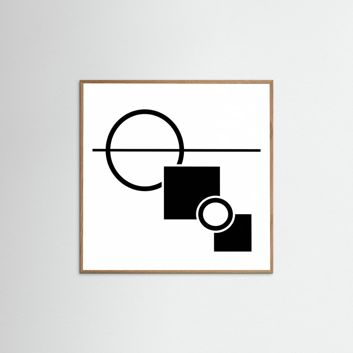 Oak Nature Square Art Print Beige