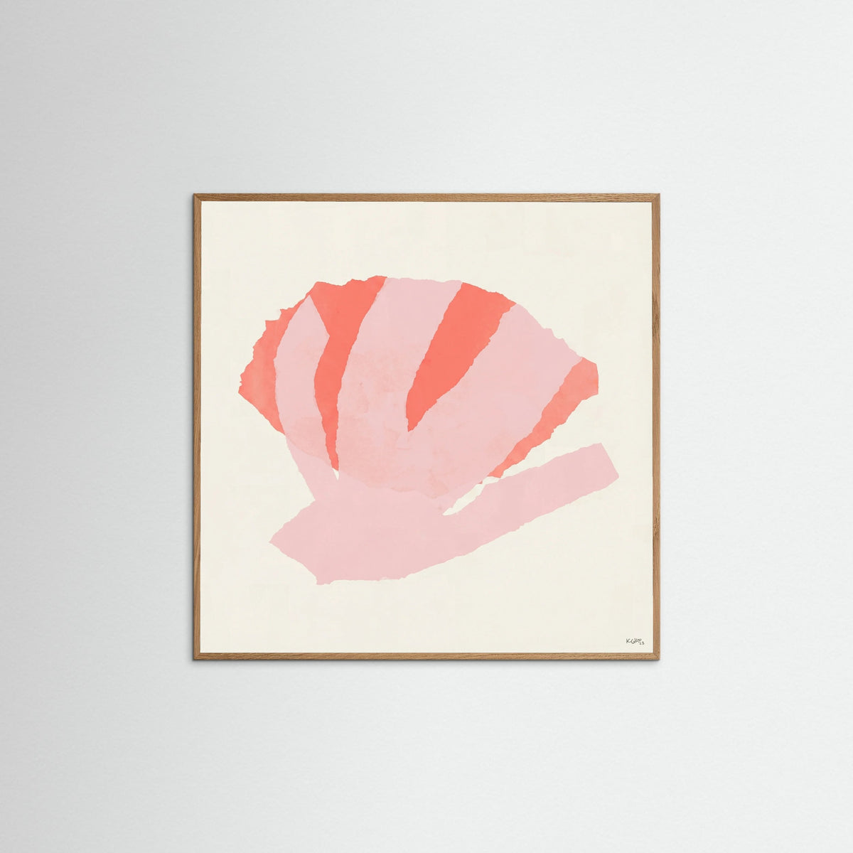 Oak Nature Square Coral Bloom