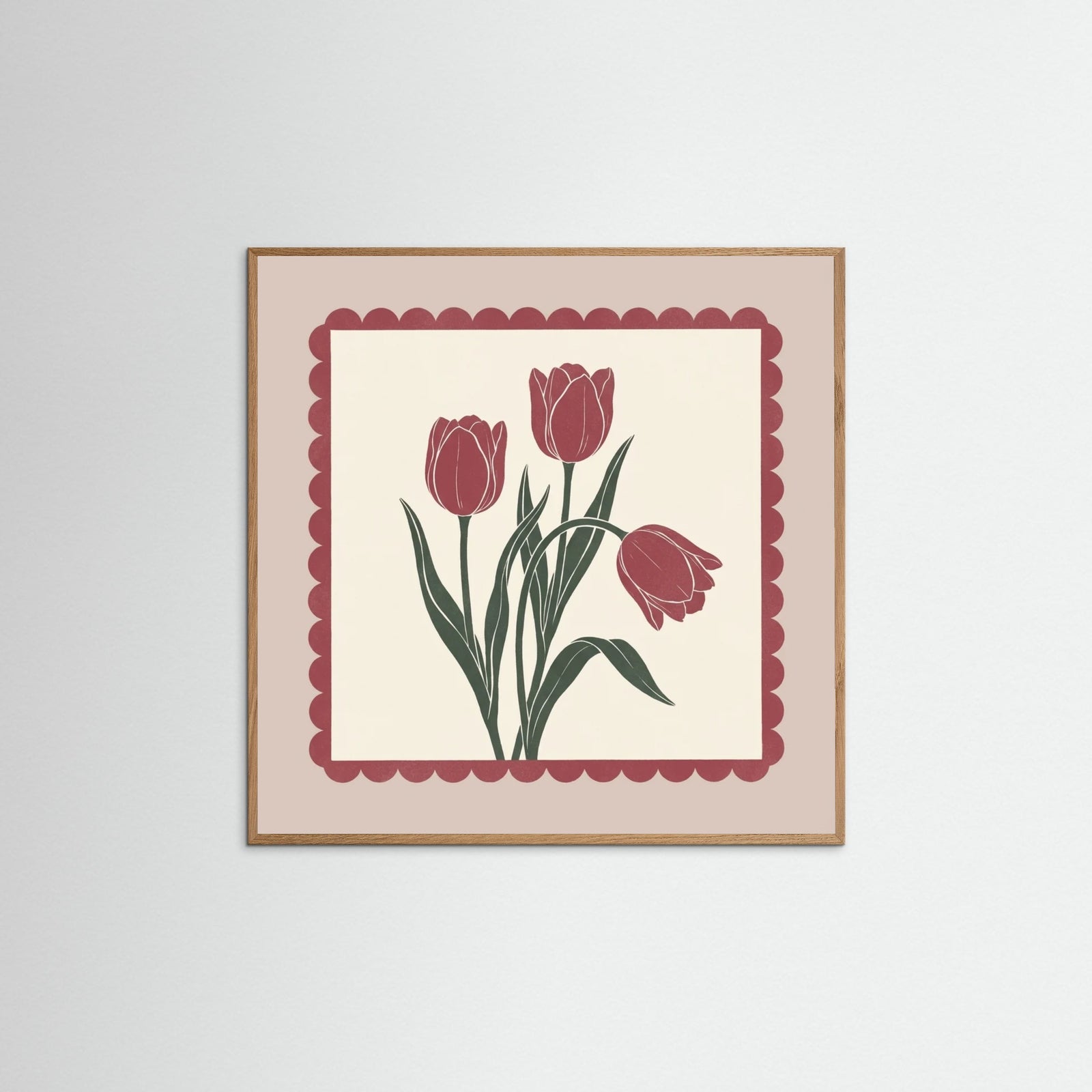 Oak Nature Square Crimson Bloom