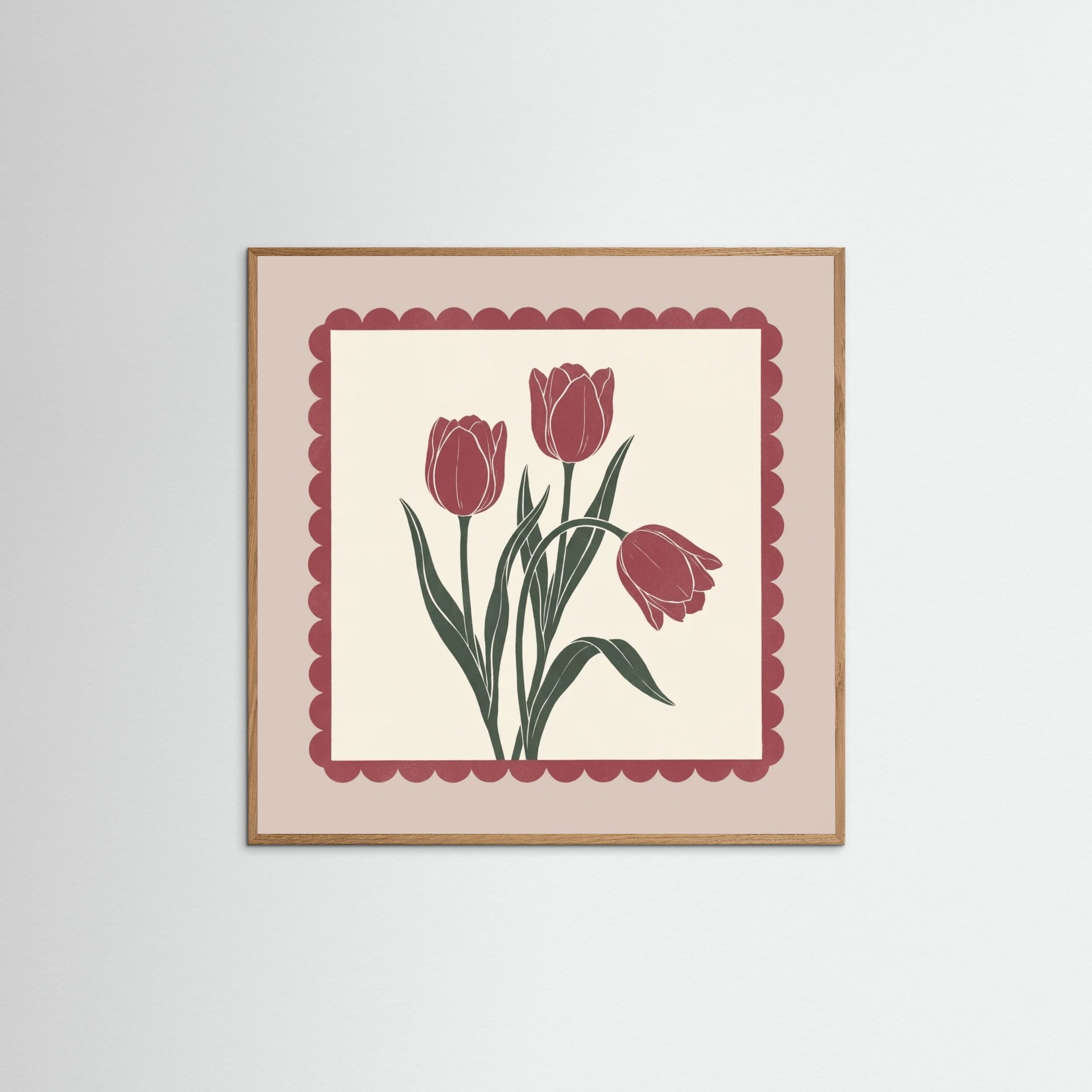 Oak Nature Square Crimson Bloom