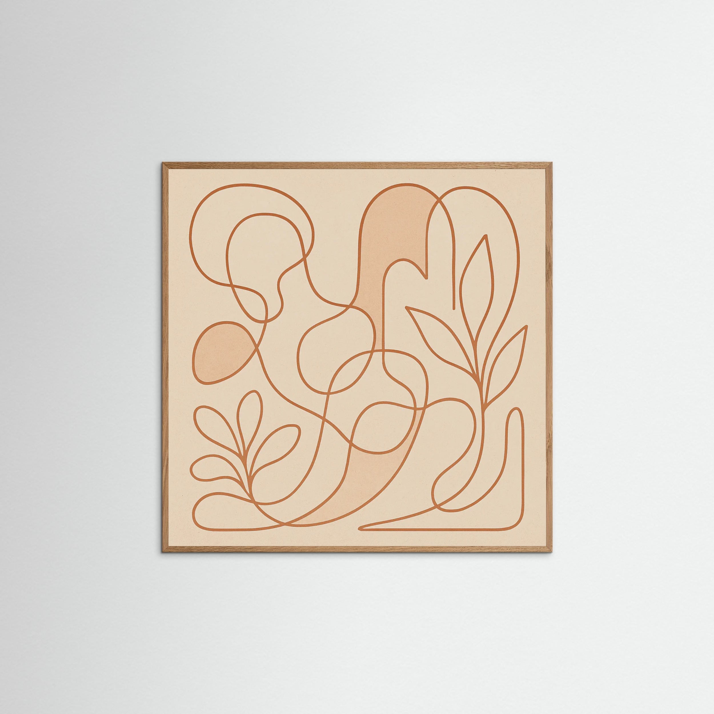 Oak Nature Square Entwined Faces