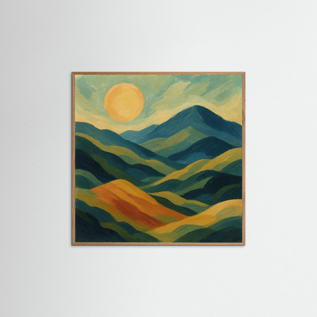 Oak Nature Square Floral Brushstrokes