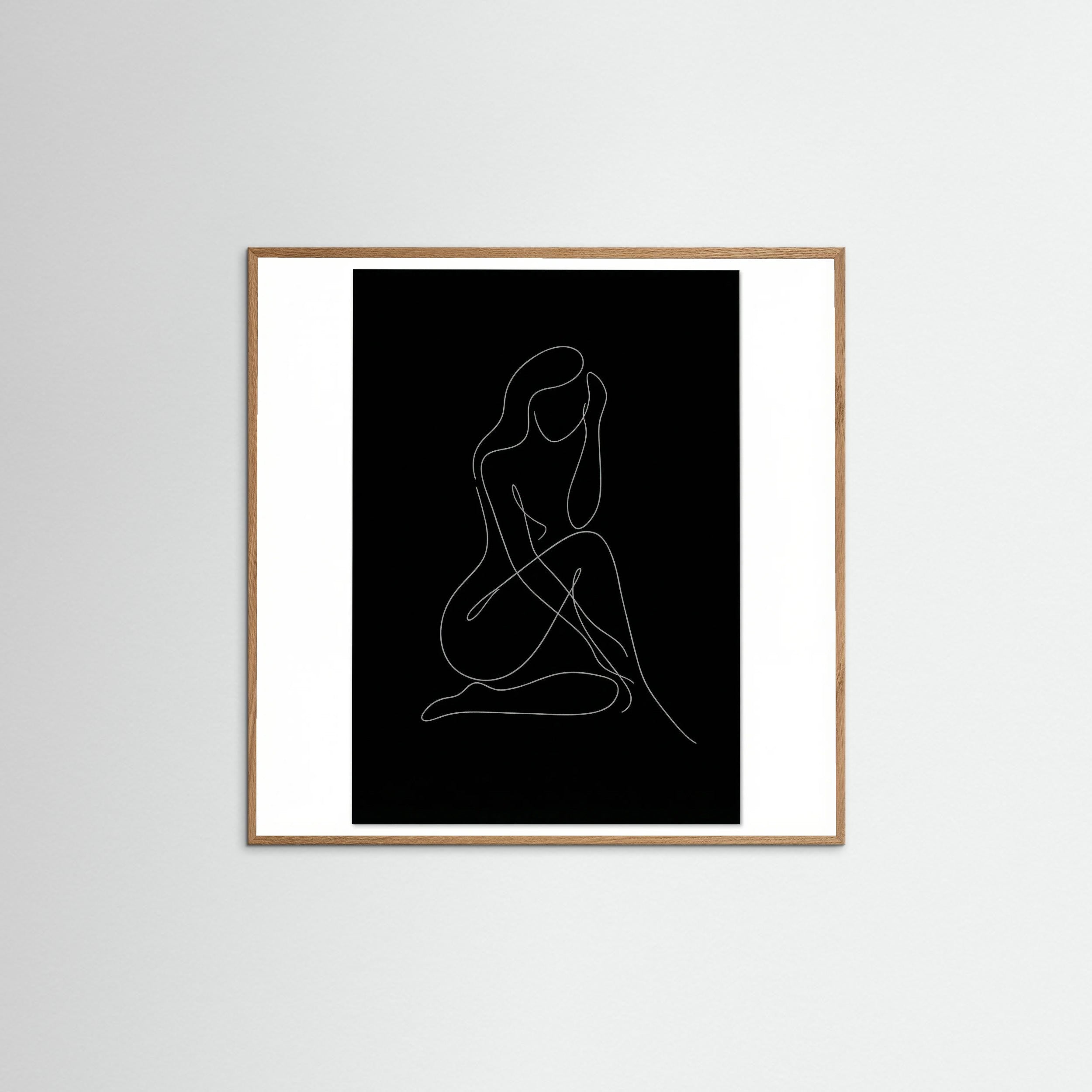 Oak Nature Square Fluid Contours Black