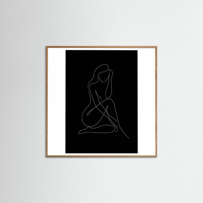 Oak Nature Square Fluid Contours Black