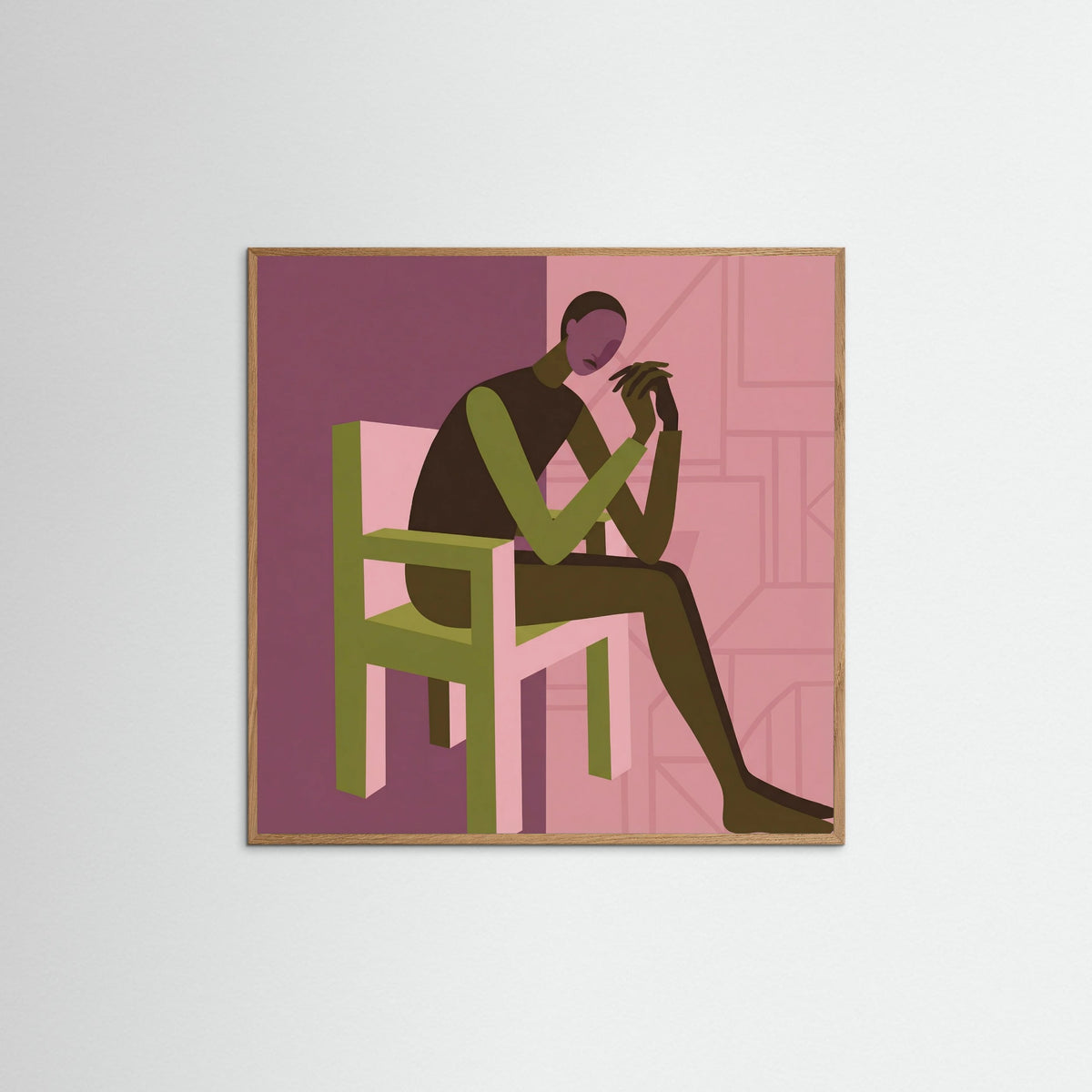 Oak Nature Square Intertwined Forms