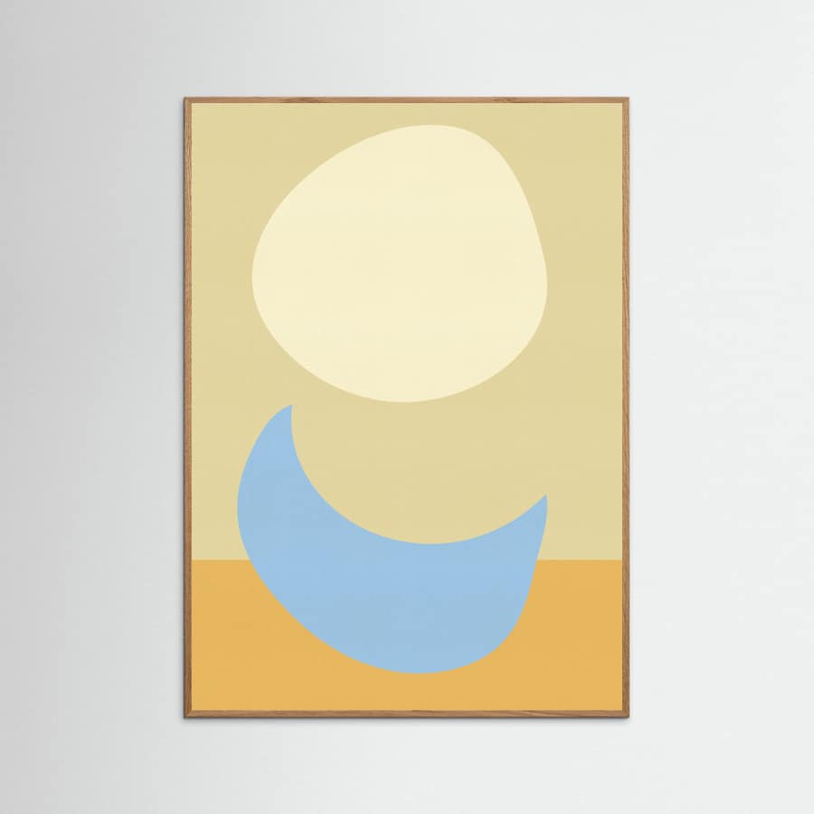Plakat Stacked Ovals in Soft Yellow and Light Blue