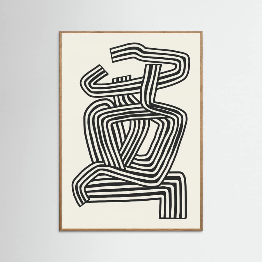 Stripe Woman Portrait Poster