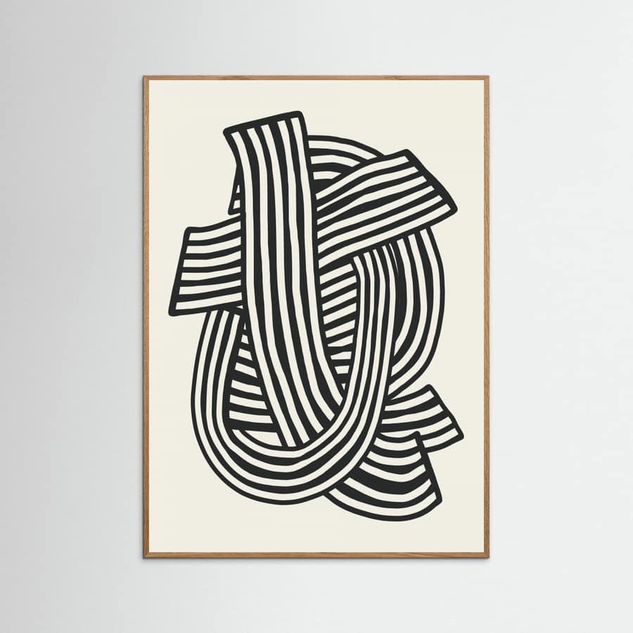Striped Abstract In Black Poster