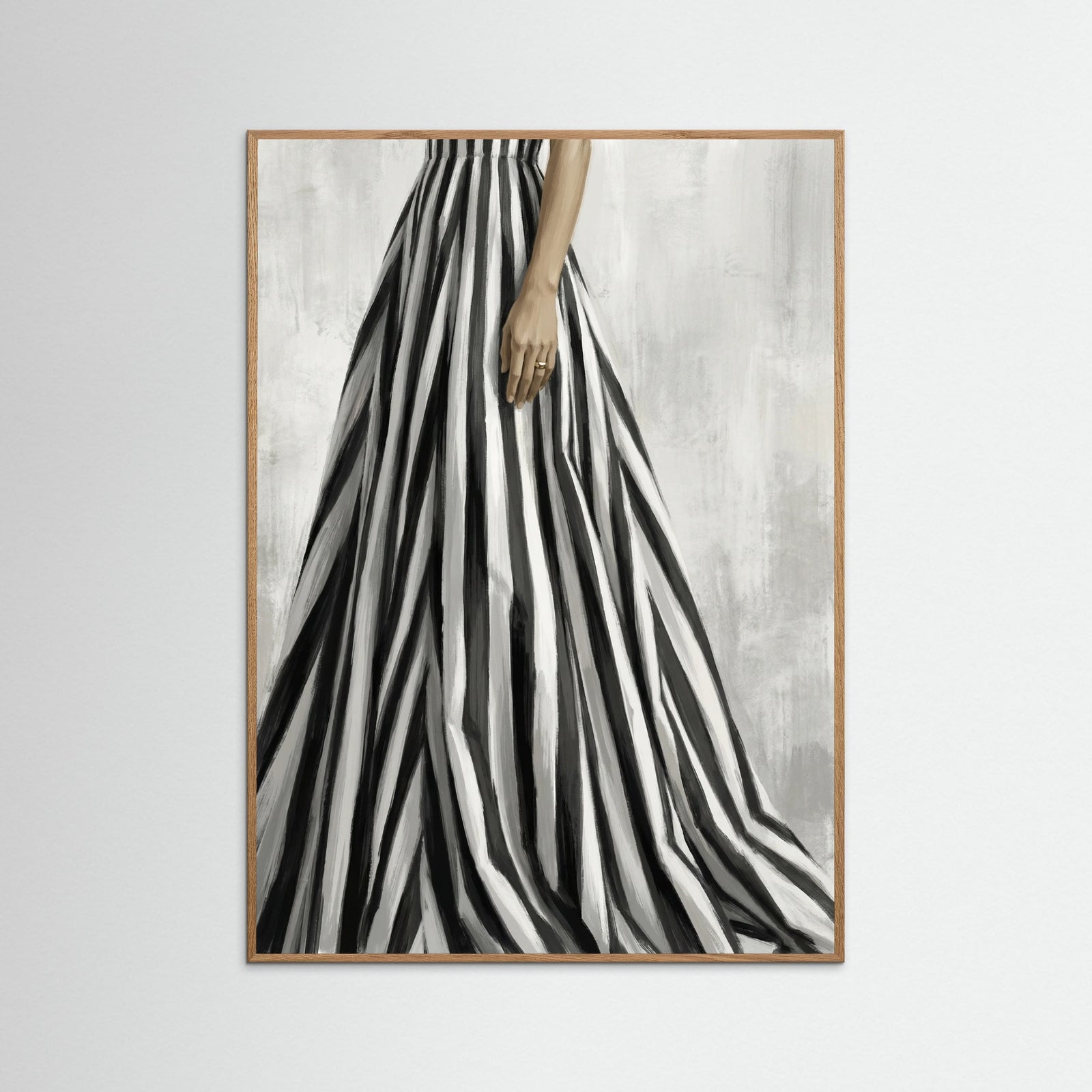 Oak Nature Striped Silhouette Black