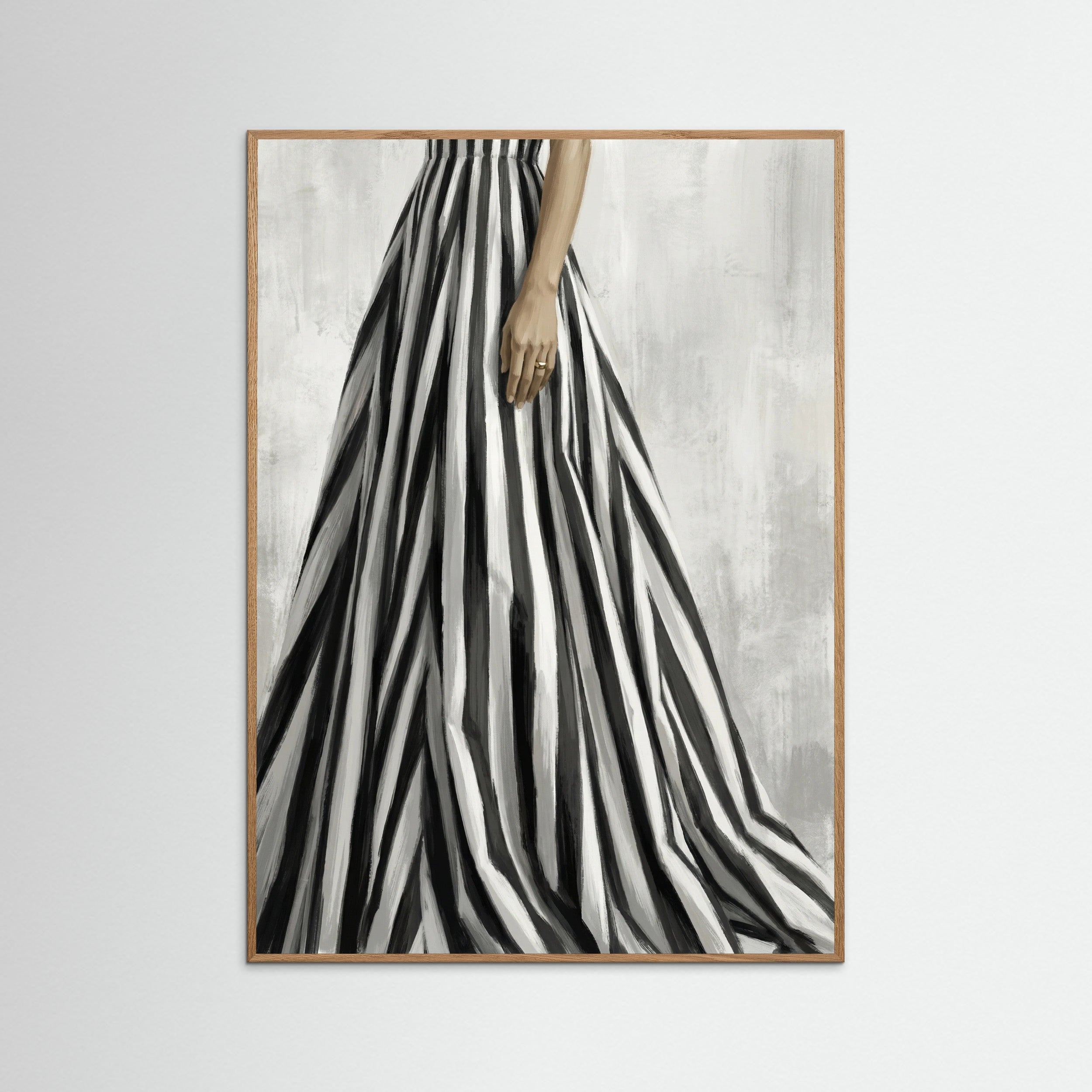 Oak Nature Striped Silhouette Black
