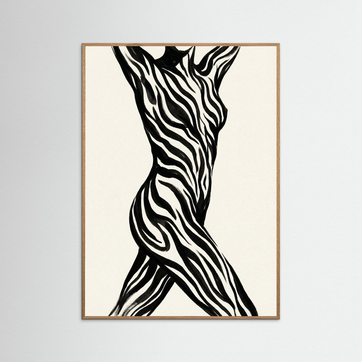 Oak Nature Striped Silhouette Black