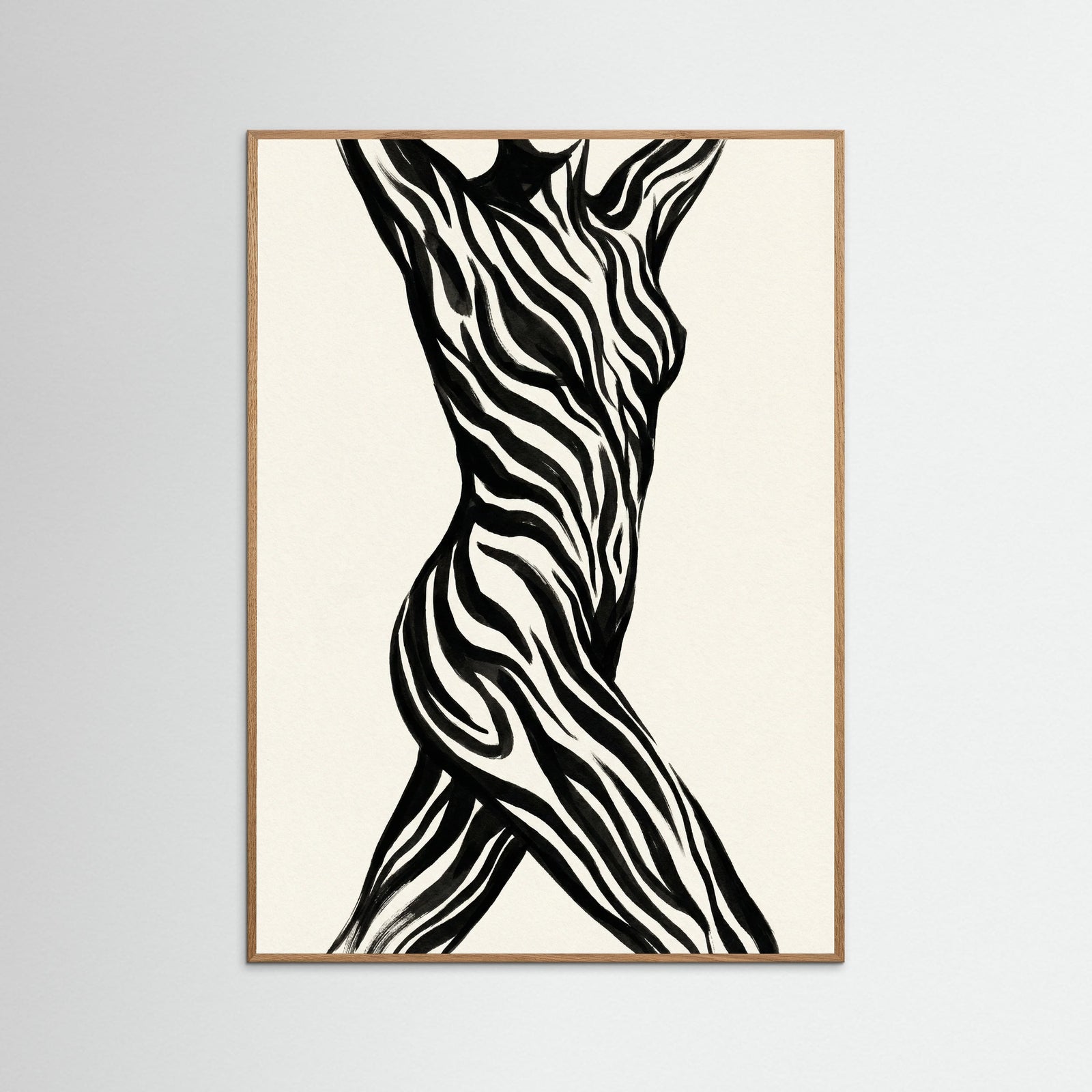 Oak Nature Striped Silhouette Black