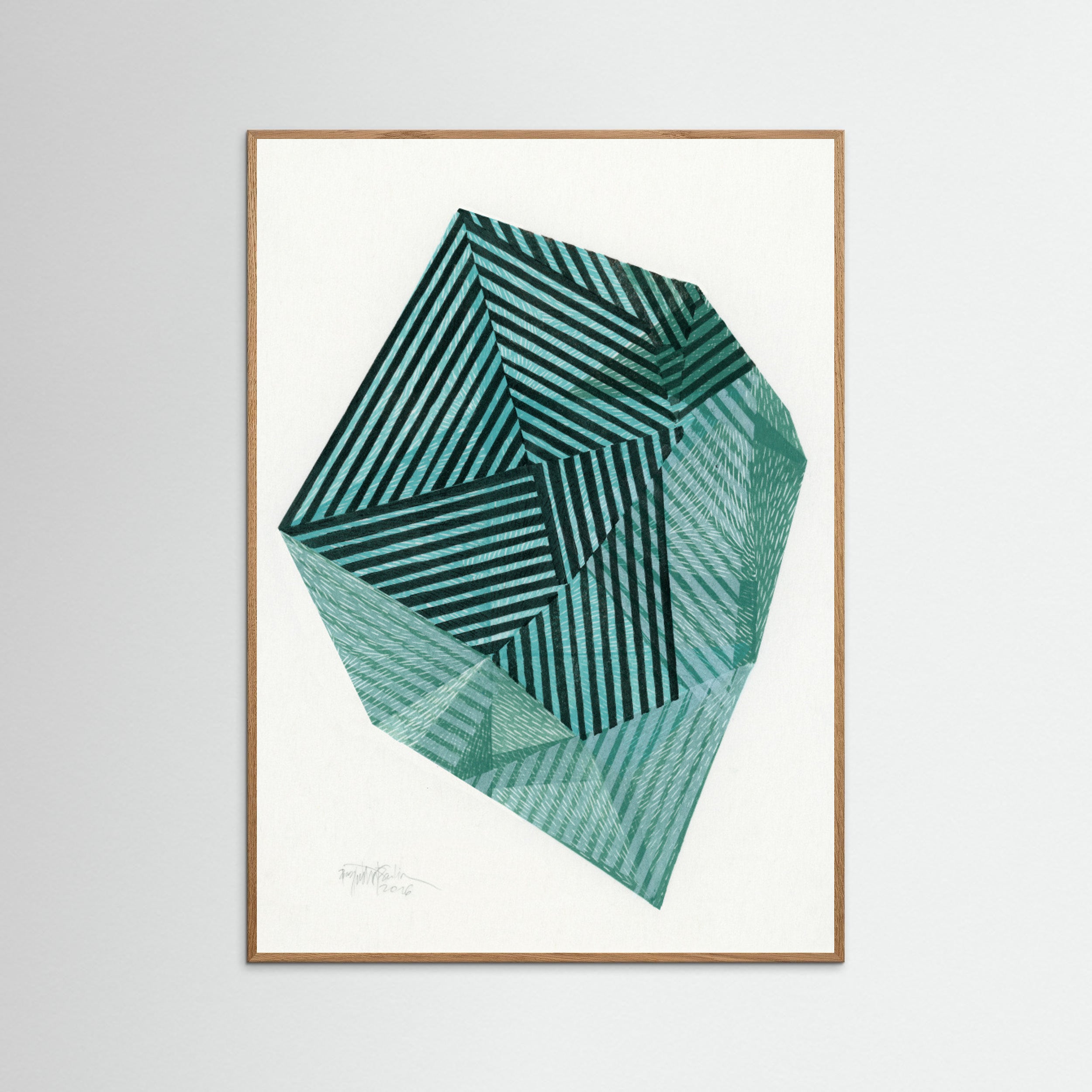 Oak Nature Striped Stone I. Poster