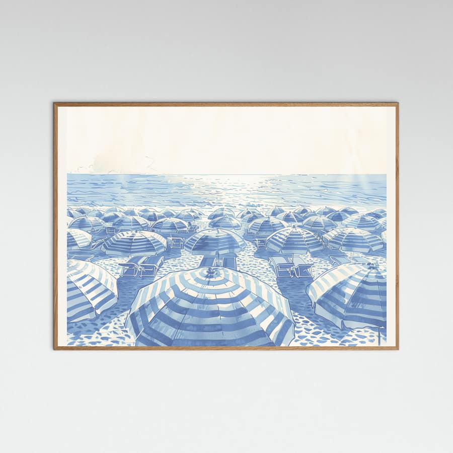 Poster Striped Umbrellas Parchment – poster e stampa artistica