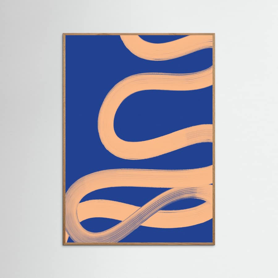 Stroke On Blue No 1 Poster