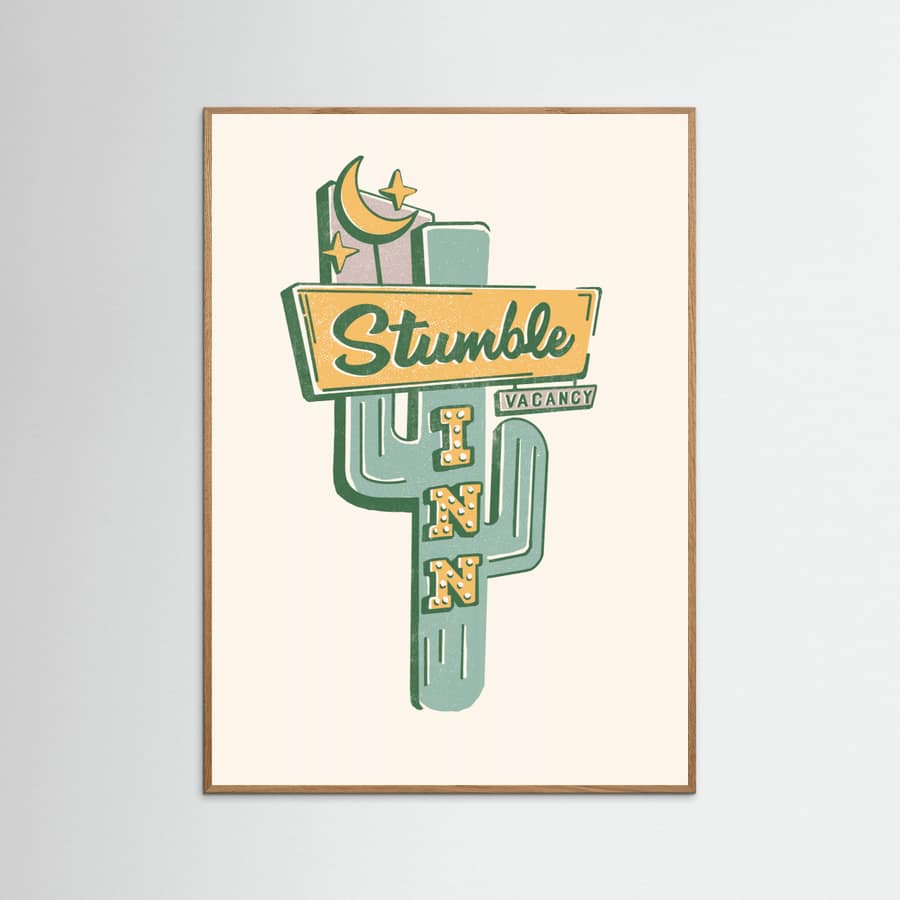 Stumble Inn Southwestern Roadside Motel Art Poster