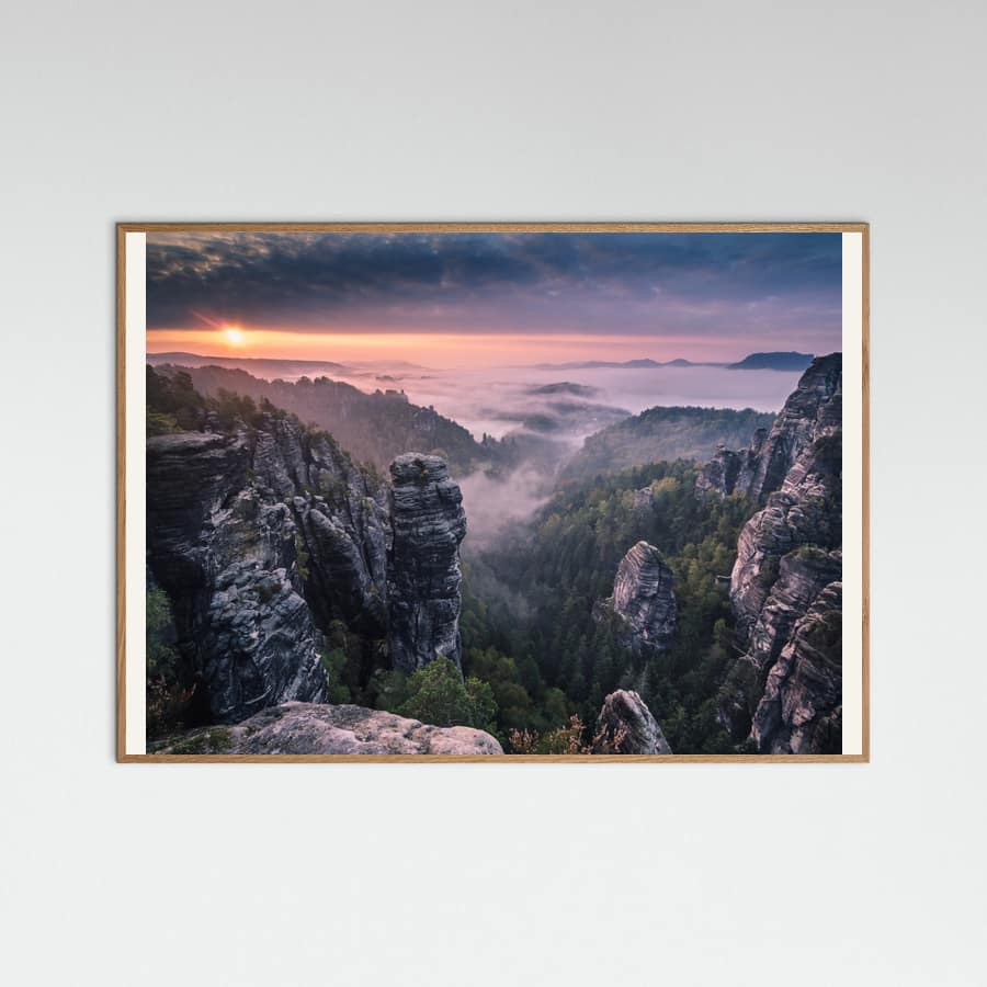 Sunrise on the Rocks Poster