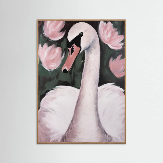 Swan In The Pond Poster