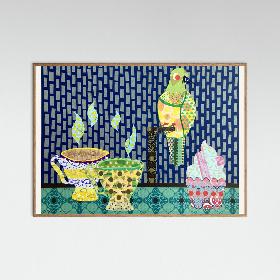 Tea, Bird and Cupcake Poster