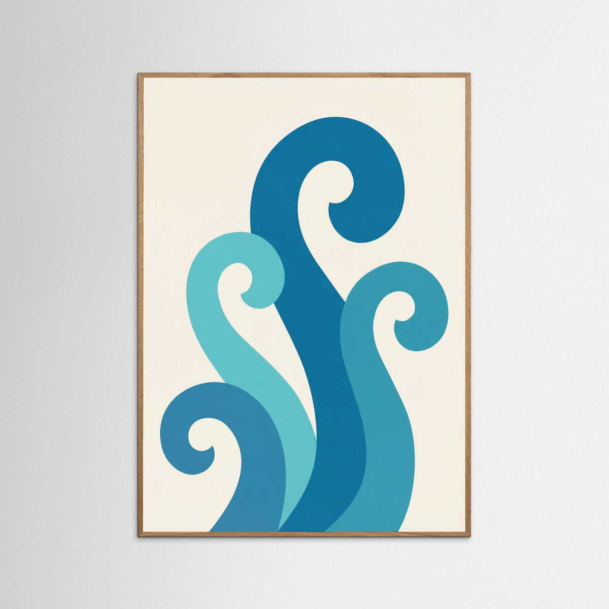 Oak Nature Teal Organic Forms