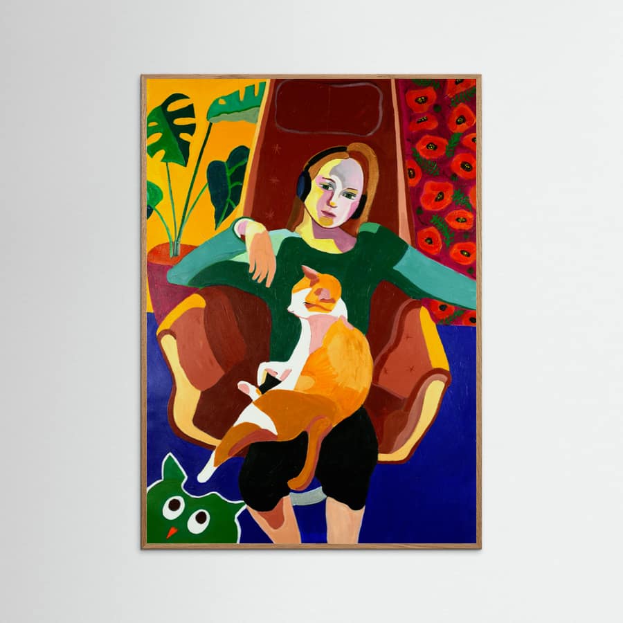 Póster The Girl And The Cat – póster e impresión artística